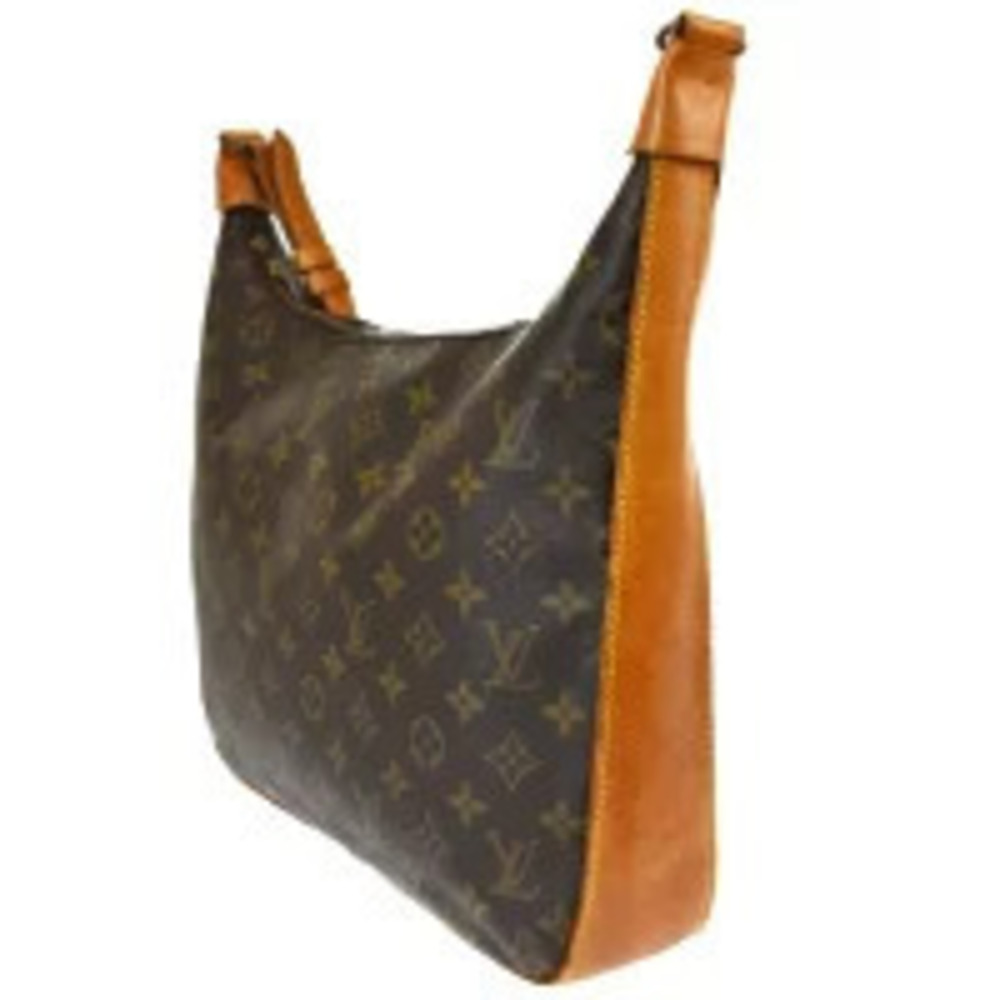 Louis Vuitton Boulogne Monogram Shoulder Leather Bag Brown